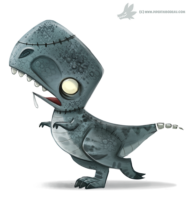 Daily Paint #1061. Zombie T-Rex