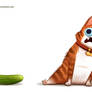 Daily Paint #1095. Cats VS. Cucumbers