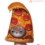 Daily Paint #1103. Pizza Cat