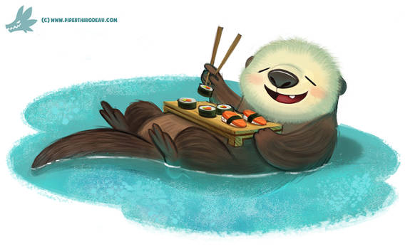 Daily Paint #1104. Sushi Otter
