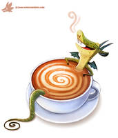 Daily Paint #1115. Latte Dragon