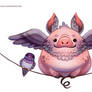 Daily Paint #1116. Flying Pig-eon