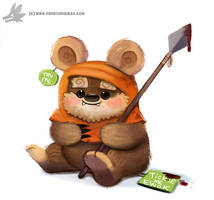 Daily Paint #1119. Tickle me Ewok