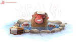 Daily Paint #1135. Snow Monkeys by Cryptid-Creations Daily Paint #1135. Snow Monkeys by Cryptid-Creations