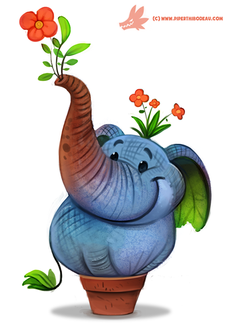 Daily Paint #1173. Elephlant