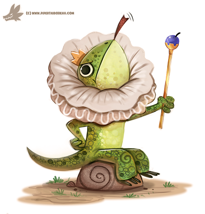 Daily Paint #1177. Frilled Lizard