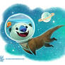 Daily Paint #1186. Otter Space