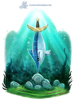 Daily Paint #1189. Swordfish in the Stone