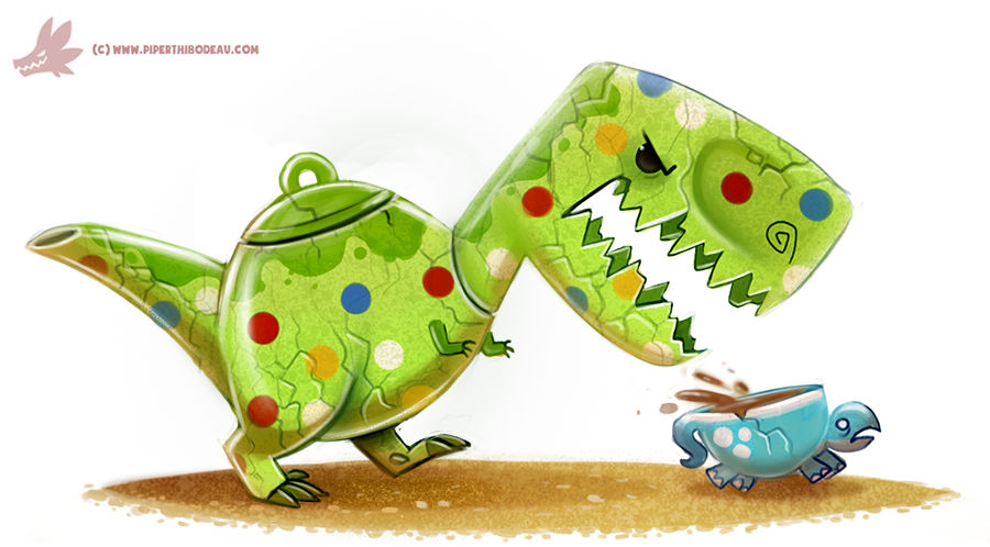 Daily Paint #1208. Tea-Rex by Cryptid-Creations on DeviantArt