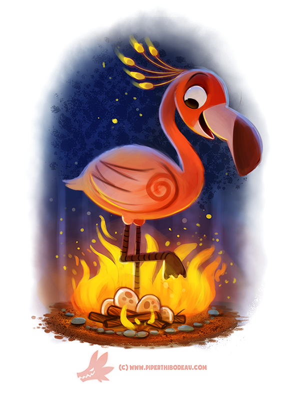 Daily Paint #1218. Flameingo