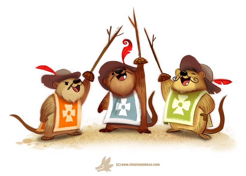 Daily Paint #1241. The Three Muskrateers