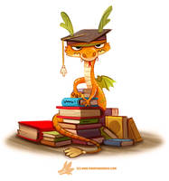 Daily Paint #1246. Book Wyrm