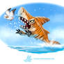 Daily Paint #1257. Tiger Shark...or Shark Khan?