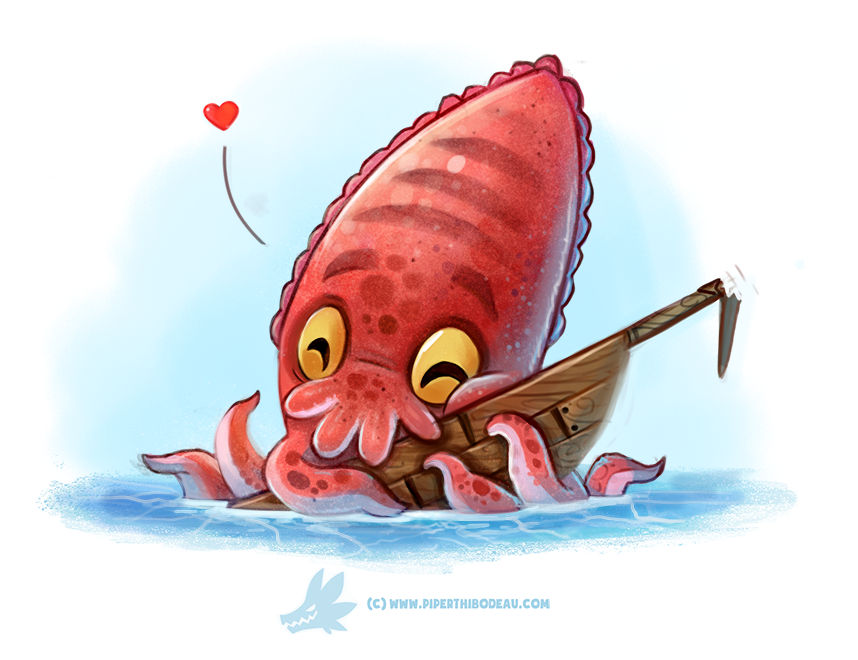 Daily Paint #1274. Cuddlefish by Cryptid-Creations on DeviantArt