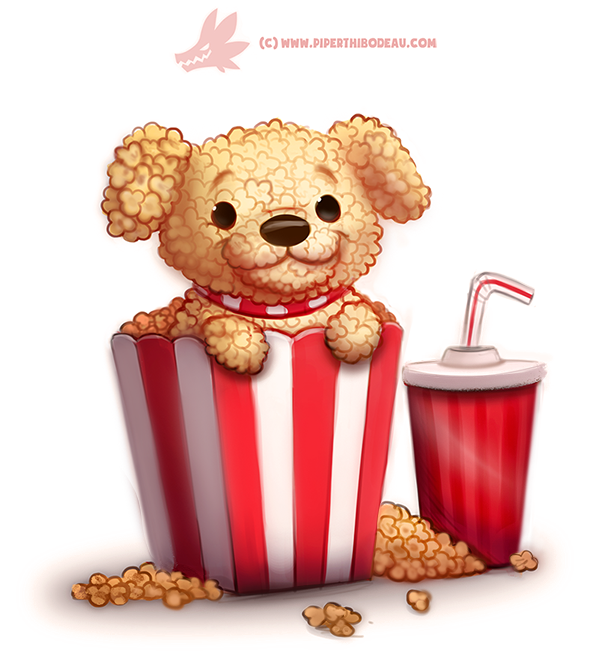 Daily Paint 1287. Pupcorn by Cryptid-Creations