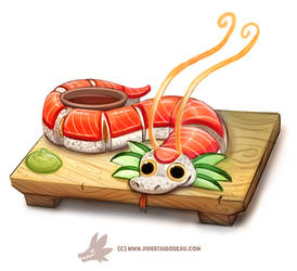 Daily Paint 1305. Dragon Roll