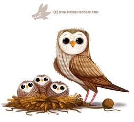 Daily Paint 1309. Yarn Owl