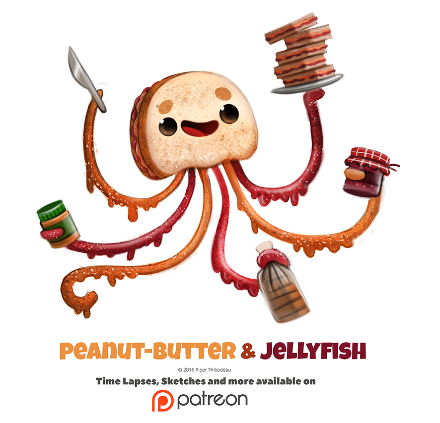 Daily 1348 Peanut Butter And Jellyfish By Cryptid Creations On