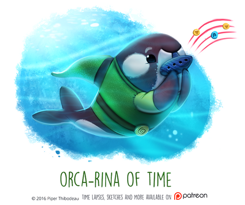 Daily Paint 1467. Orca-rina of Time