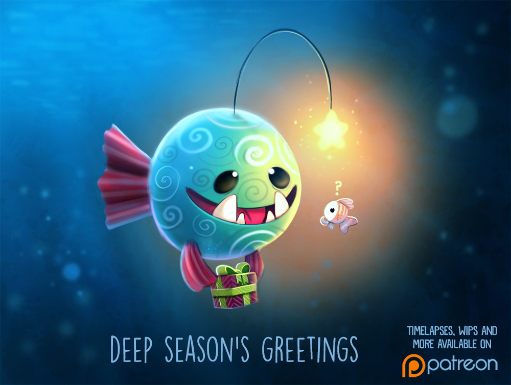 Daily Paint 1490. Deep Season's Greetings