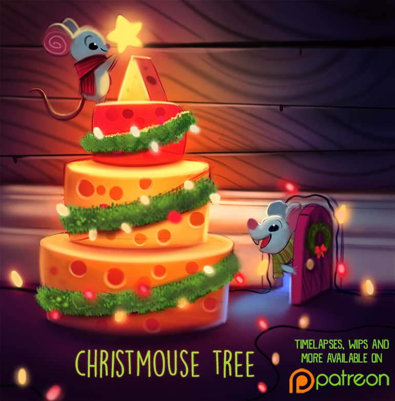 Daily Paint 1491. Christmouse Tree