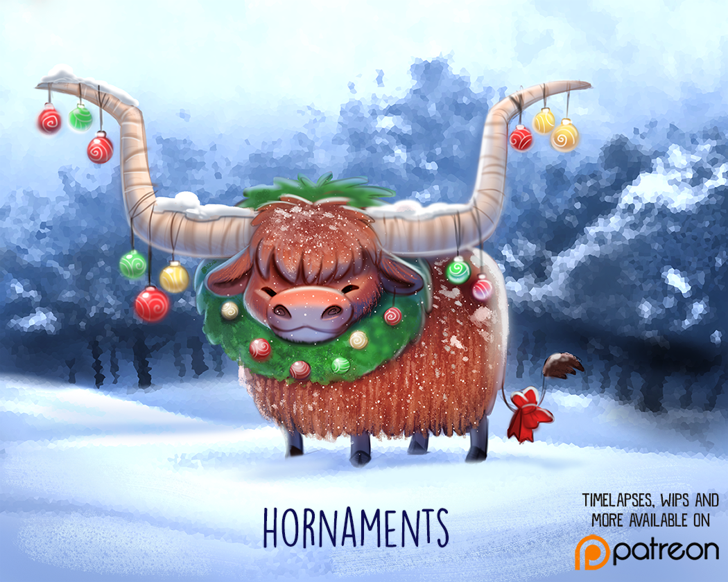 Daily Paint 1495. Hornaments