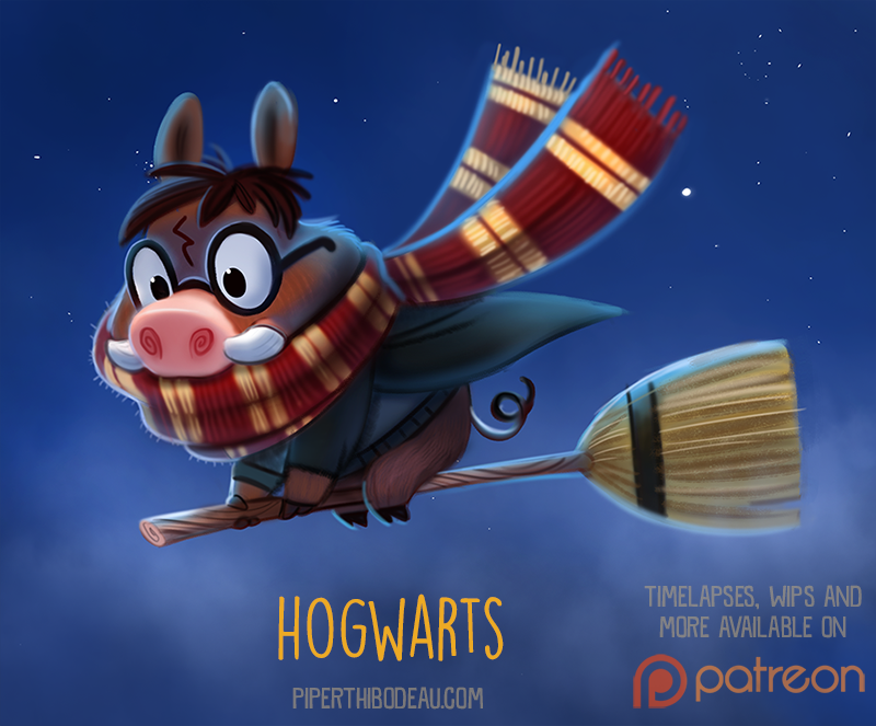 Daily Paint 1522. Hog-Warts by Cryptid-Creations on DeviantArt