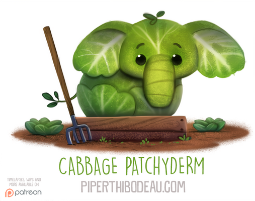 Daily Paint 1567. Cabbage Patchyderm