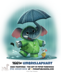 Daily Painting 1661# - Umbrellaphant