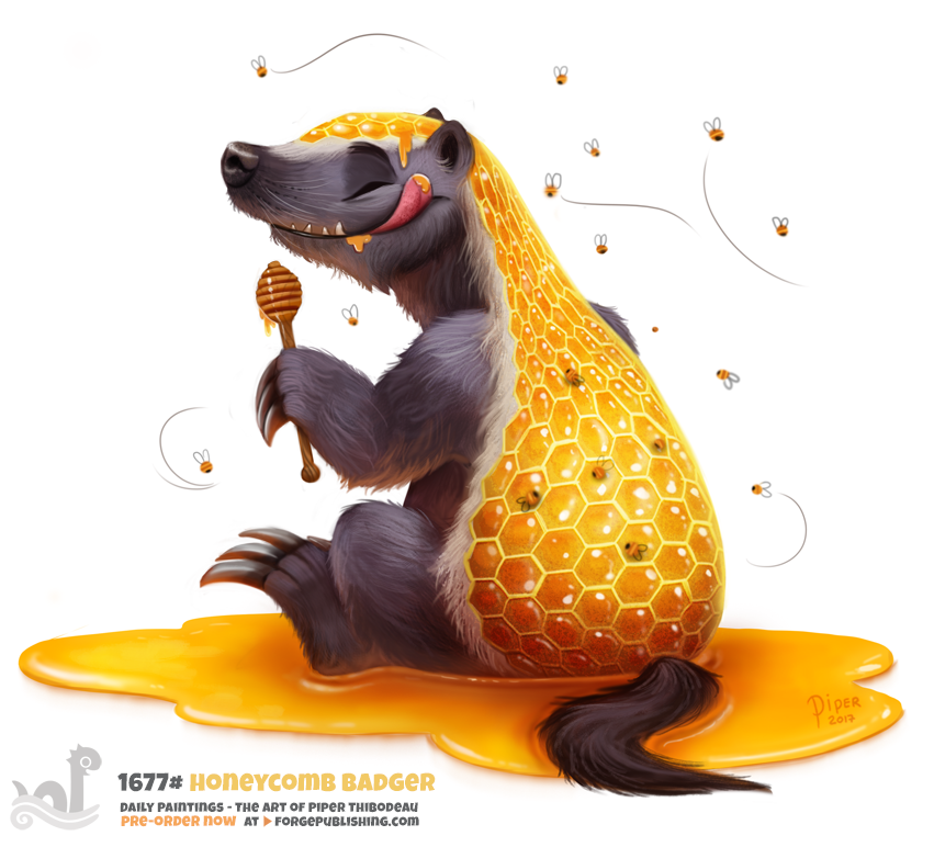 Daily Painting 1677# Honeycomb Badger