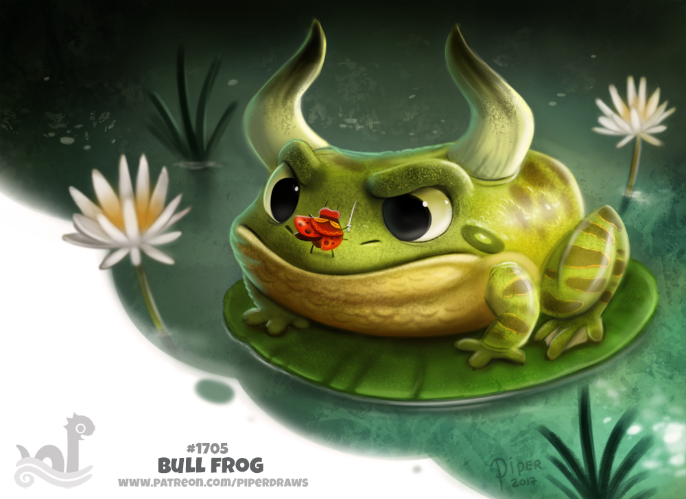 Daily Painting 1705# Bull Frog by Cryptid-Creations on DeviantArt