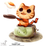 Daily Painting 1714# Toast Cat