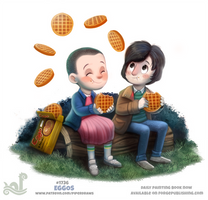 Daily Painting 1736# Stranger Things - Eggos