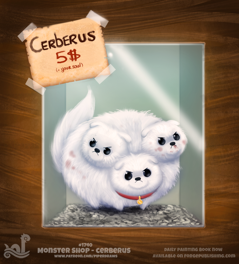 Daily Painting 1740# Monster Shop - Cerberus by Cryptid-Creations