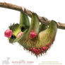 Daily Paint 1746# Sloth Butts - Roses