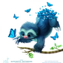 Daily Painting 1748#  Sloth Butts - Butterflies