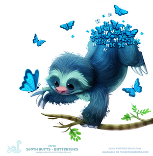 Daily Painting 1748#  Sloth Butts - Butterflies