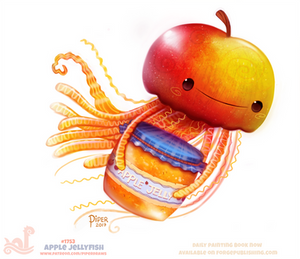 Daily Paint 1753# Apple Jellyfish