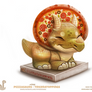 Daily Paint 1766# Pizzasaurus - Triceratoppings