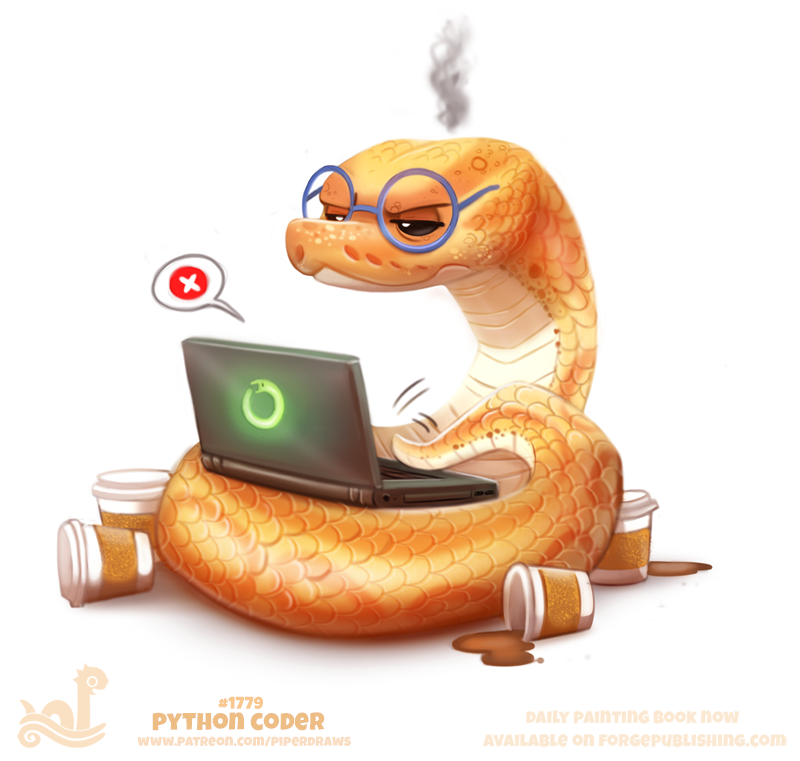 Daily Paint 1779# Python Coder by Cryptid-Creations on DeviantArt