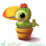 Daily Paint 1813# Bird Cacti - Toucan