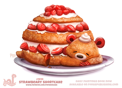 Daily Paint 1840# Strawbeary Shortcake
