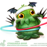 Daily Paint 1880# Cthulhula-hoop
