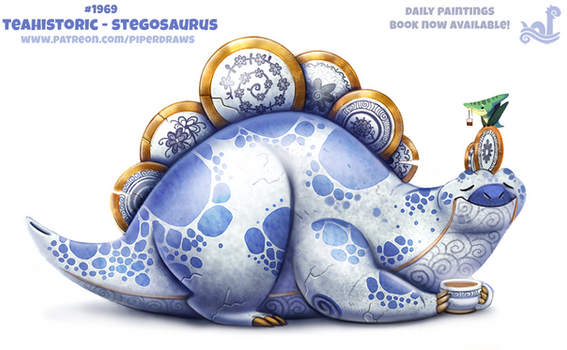 Daily Paint 1969# Teahistoric - Stegosaurus