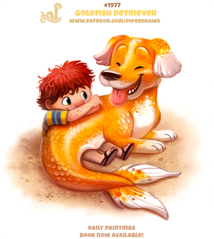 Daily Paint 1977# Goldfish Retriever