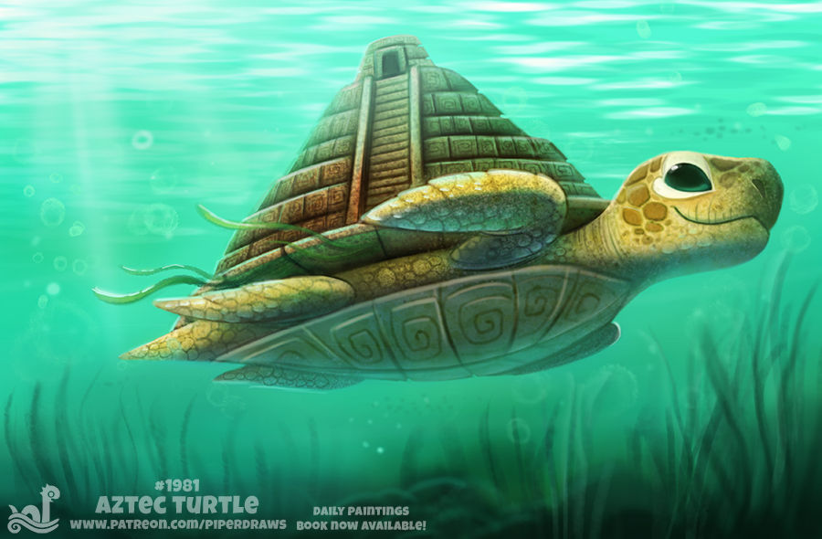 Daily Paint 1981# Aztec Turtle by Cryptid-Creations on DeviantArt