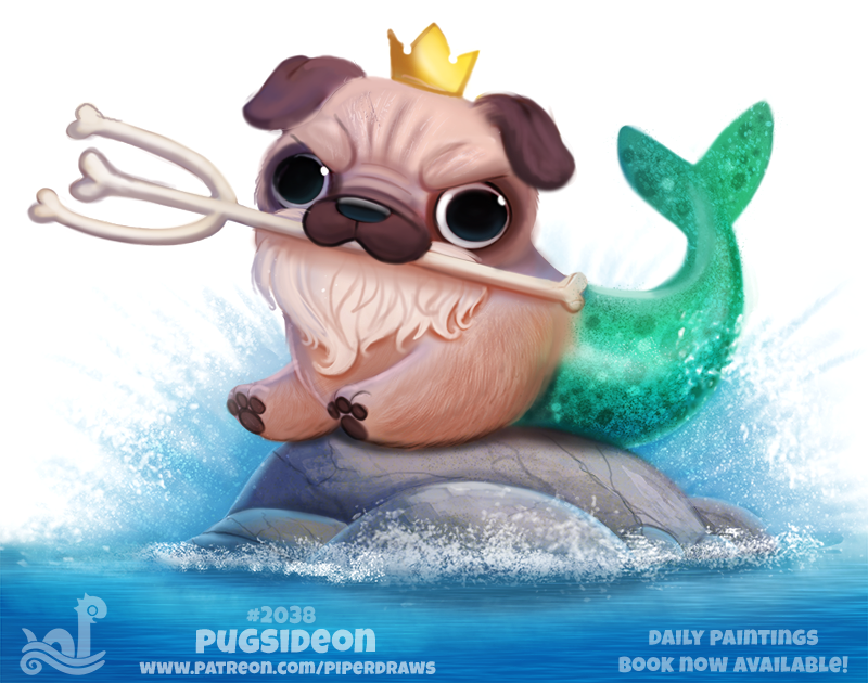Daily Paint 2038# Pugsideon by Cryptid-Creations