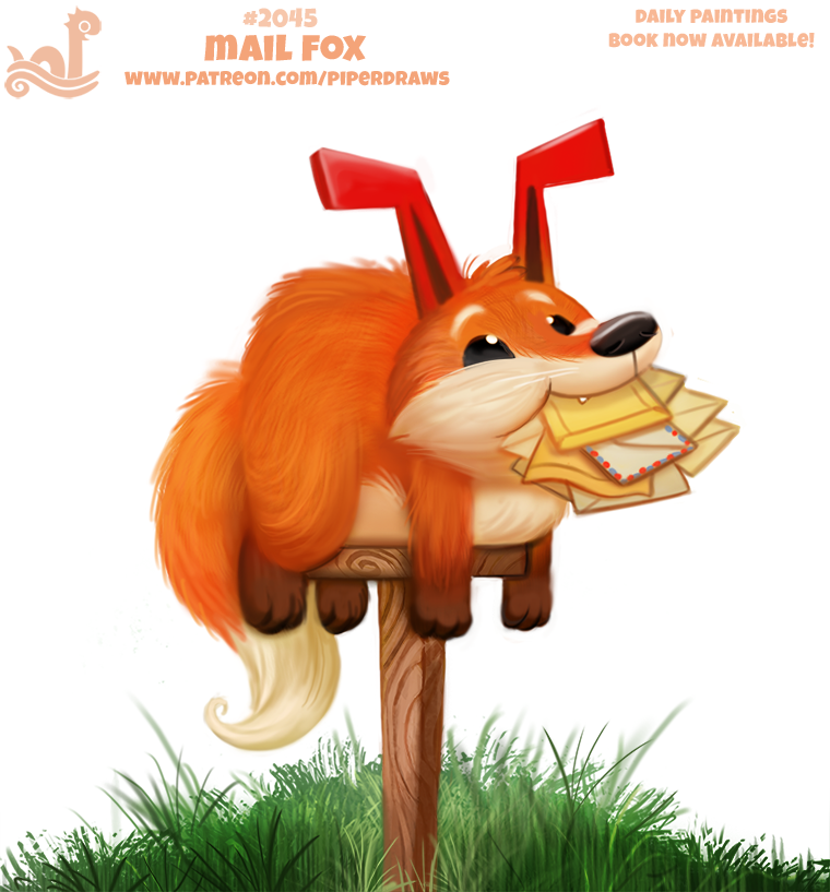Daily Paint 2045# Mail Fox by Cryptid-Creations on DeviantArt