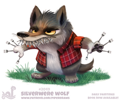 Daily Paint 2049# Silverwere Wolf