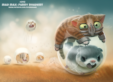 Daily Paint 2113. Mad Max: Furry Roadent